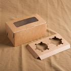 Caixas de presente de Kraft do quadrado com a janela que enverniza a superfície de gravação