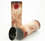 Caixa de presente com cuidado Crafted do cilindro do vinho com o feito sob encomenda dado forma
