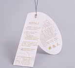 Certificado de papel reciclado sustentável do GV do hangtag para o vestuário