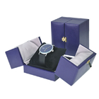 Logo Pu Leather Jewellery Box metálico para o empacotamento do relógio da pulseira do bracelete