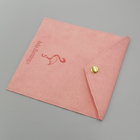 O presente do cordão da tela do envelope da camurça do ODM do OEM ensaca a cor cor-de-rosa