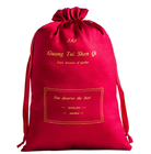 o malote do cordão da peruca 8x12inch personalizou o saco vermelho do cetim com Logo Fabric Drawstring Gift Bags