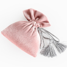 O presente cor-de-rosa do cordão da tela da veludinha ensaca para os doces 9x12cm
