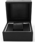 Caixa de relógio de couro dos homens negros carimbados do revestimento com o ODM do OEM do logotipo disponível