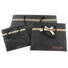 Sacos de Matt Lamination Custom Paper Gift, sacos de papel resistentes com punhos