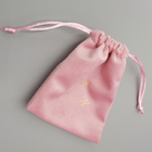Malote macio cor-de-rosa da joia de veludo, saco do presente de veludo do GV 10x15cm
