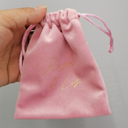 Malote macio cor-de-rosa da joia de veludo, saco do presente de veludo do GV 10x15cm