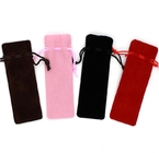 O presente preto personalizado do cordão da tela ensaca o veludo longo Pen Bags