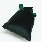 o saco do presente do cordão da tela de 8x10cm personalizou o malote verde do presente de veludo
