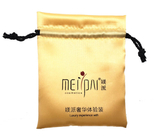 saco pequeno relativo à promoção do cetim do ouro do malote do cordão da joia de 7x9cm (2.7x3.5inch) com Logo Fabric Drawstring Gift Bags
