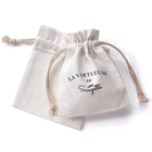 O presente do cordão da tela ensaca sacos de empacotamento da joia feita sob encomenda do presente do malote de Logo Natural Cotton Canvas Drawstring