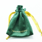 Malote verde do presente de veludo, sacos do presente do cordão da joia de 10x15cm