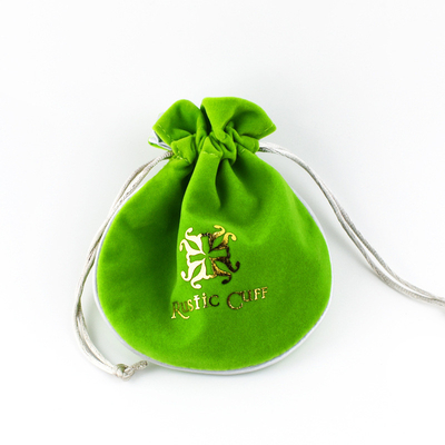 Sacos pequenos gravados da joia de veludo de Logo Fabric Drawstring Gift Bags